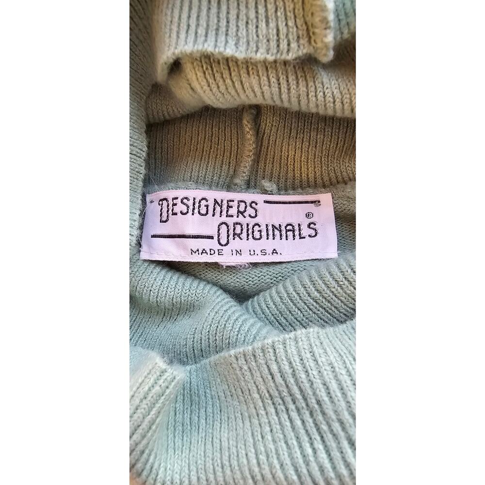 VTG Designers Original Embroidered Mink Shoulders Sweater Women Med UNIQUE OOAK - Picture 6 of 7